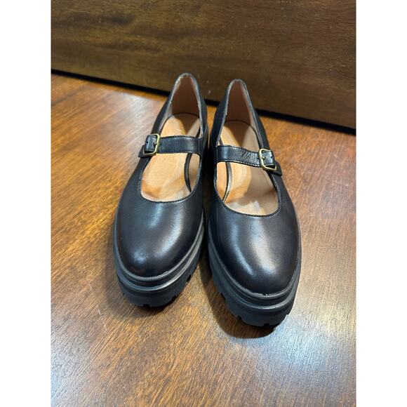 Madewell Chunky Mary Jane Shoes Women 10 Black Academia Dark Neutral Grunge 90s - Picture 3 of 11
